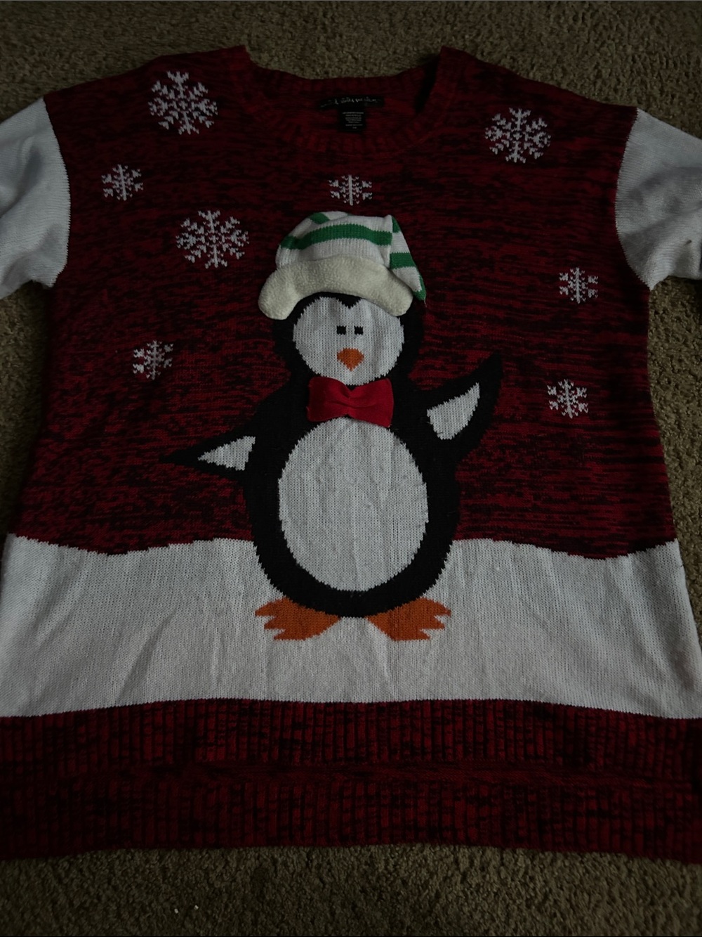 united states sweaters Red and Black Holiday Knit Sweater